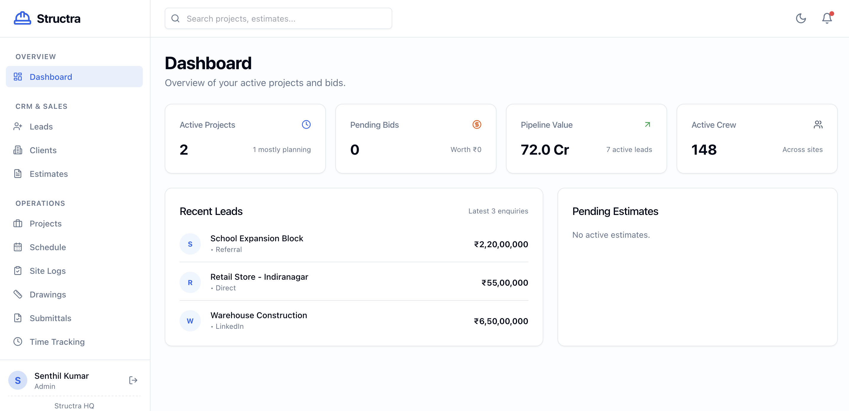 Structra Dashboard