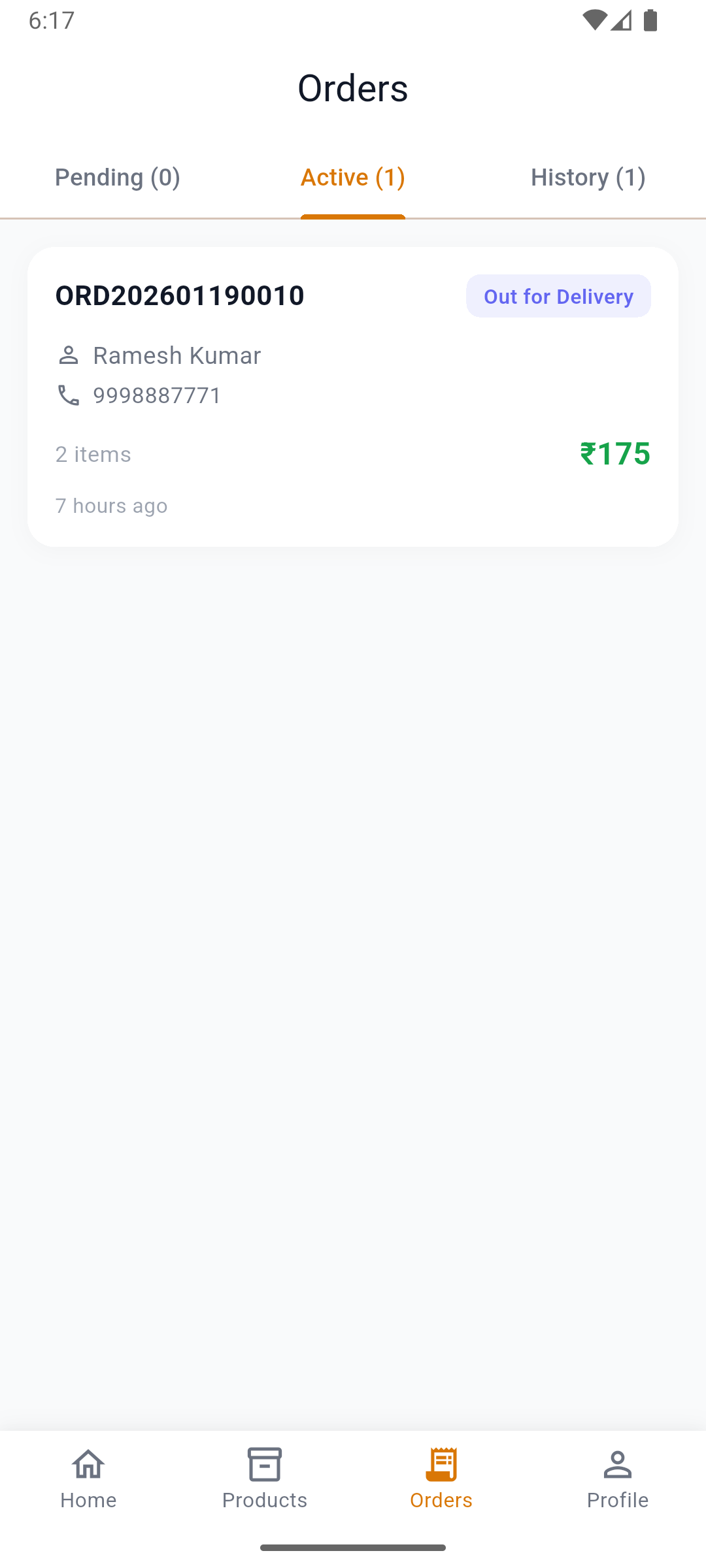 Naan Uzhavan - Orders Management